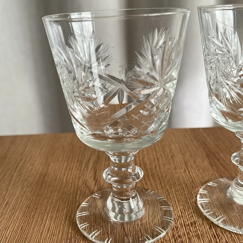 1960 Bohemia Crystal Cut Crystal Pinwheel liquor Glass